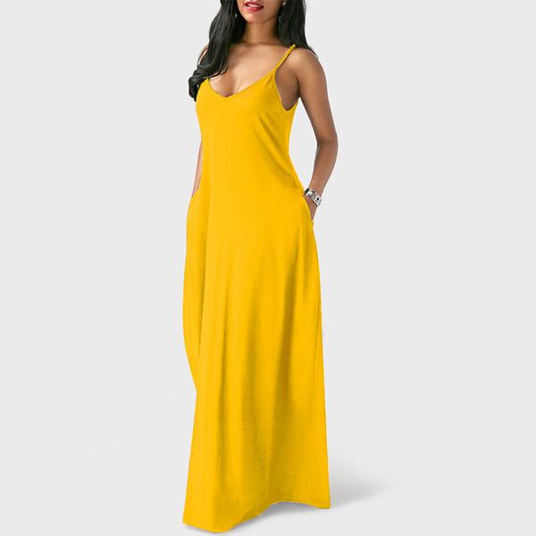 Maxikleid, lang, trägerlos, rückenfrei, locker, für den Sommer, Strand, Baggy-Sommerkleid